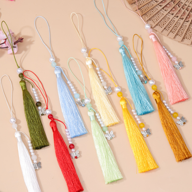 Vintage Sewing Textile - จี้รูปผีเสื้อมุกวินเทจ 5 ชิ้น สำหรับงาน DIY ตกแต่งเสื้อผ้า