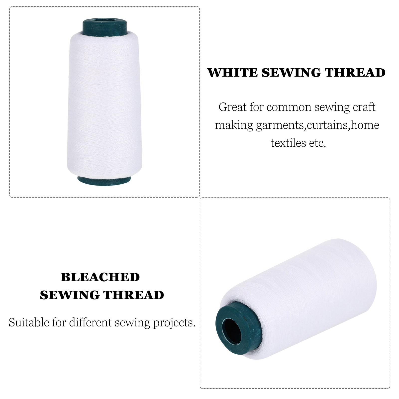 ด้ายเย็บผ้าโพลีเอสเตอร์สีขาวฟอ - Sewing Thread In Textile บทวิจารณ์และราคา
