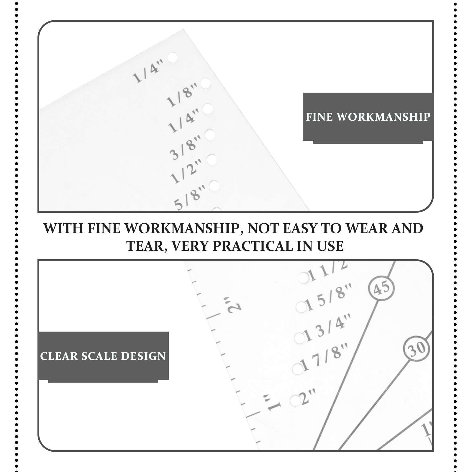 1 ชุด ไม้บรรทัดพลาสติกสำหรับงา - Sewing Gauge Ruler บทวิจารณ์และราคา